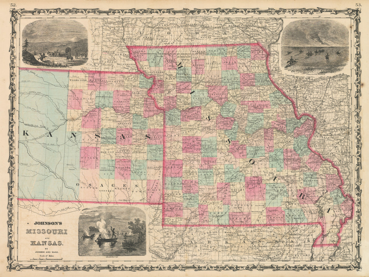 Vintage Maps of United States from the 19th Century – the Vintage Map Shop