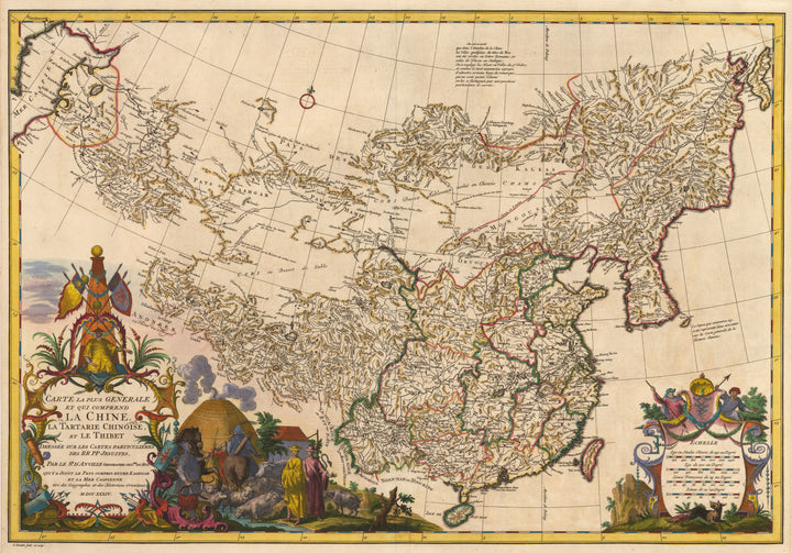 Carte La Plus Generale et qui comprend La Chine... by: dAnville 1737 