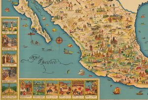 Mapa Ilustrado de la Republica Mexicana By: Miguel Gómez Medina | Fine Print Reproduction