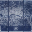 Load image into Gallery viewer, Greenwoood’s Six Sheet Map of London, 1827 | Fine Reprint Wall Mural - Blue Print