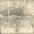 Load image into Gallery viewer, Greenwoood’s Six Sheet Map of London, 1827 | Fine Reprint Wall Mural - Original Color