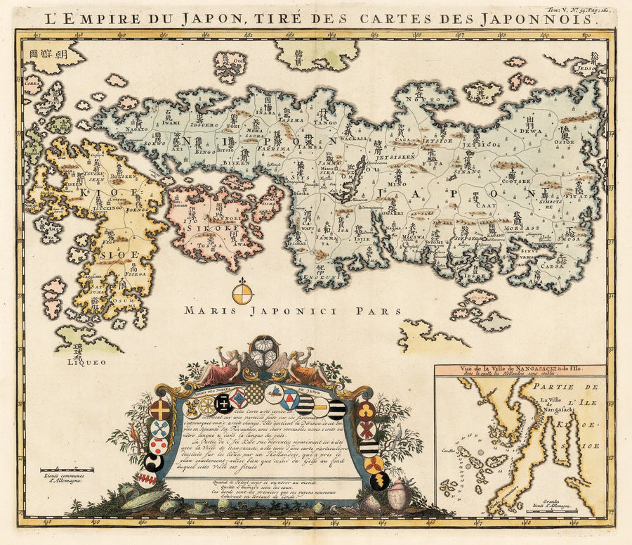 Fin Print Reproduction L'Empire du Japon, tire des cartes des Japonnois By: Henri Abraham Chatelain, 1719 