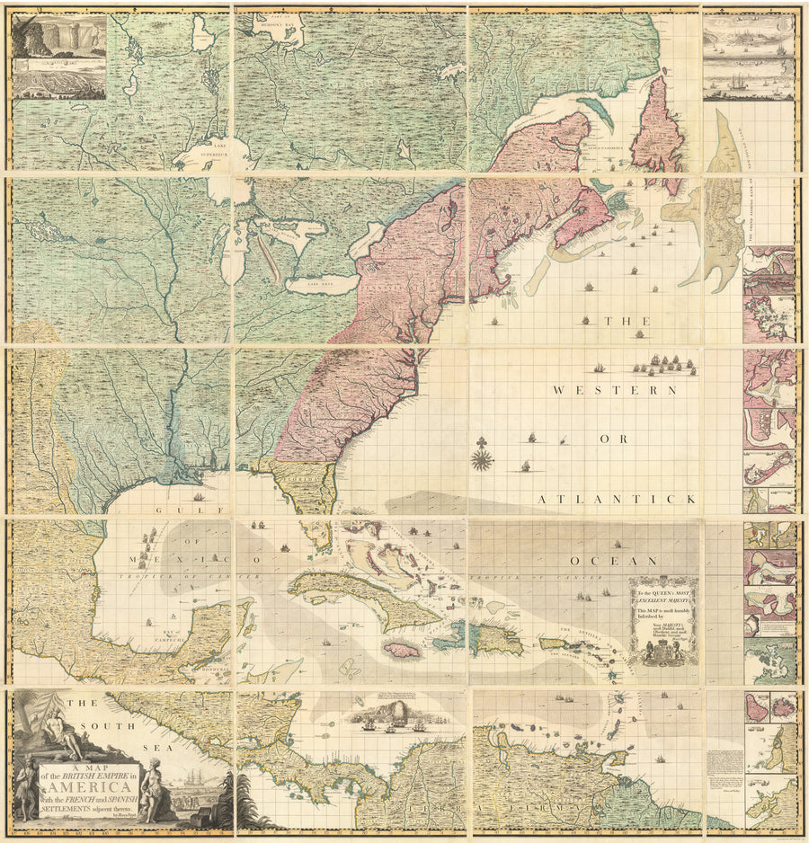 1733 A Map of the British Empire in America... | Fabric Adhesive Wall Mural