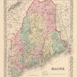 Load image into Gallery viewer, Vintage Map Print of Maine by Joseph H. Colton, 1856
