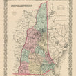 Load image into Gallery viewer, Vintage Map Print of New Hampshire by: Joseph H. Colton, 1856