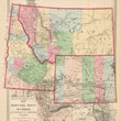 Load image into Gallery viewer, Vintage Map Print of Montana, Idaho, and Wyoming by Warner & Beers, 1872