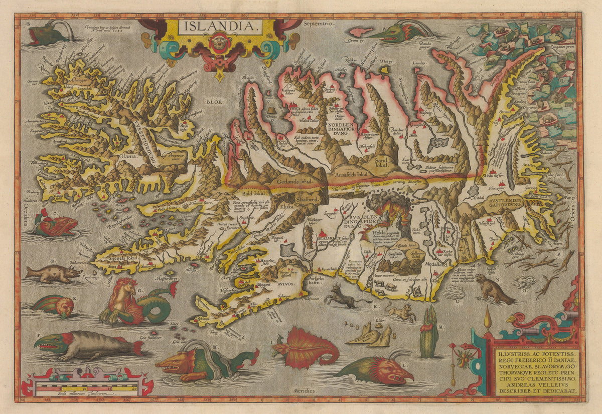 1585 Islandia by: Abraham Ortelius -theVintageMapShop.com – the