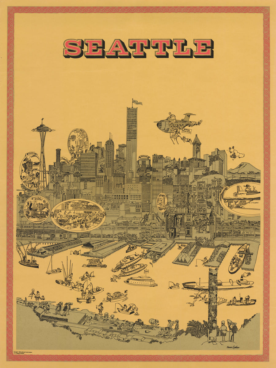For Sale: Vintage Map Reproduction of Seattle, 1968 – the Vintage Map Shop