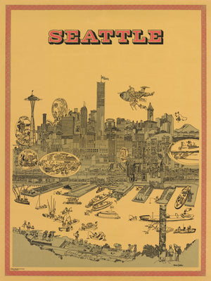 For Sale: Vintage Map Reproduction of Seattle, 1968