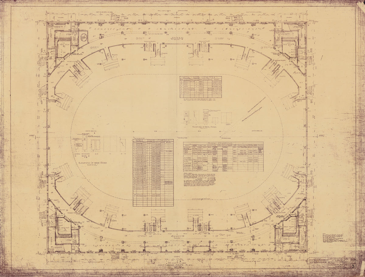 Old Chicago Stadium Architectural Plans, 1927-29 – the Vintage Map Shop