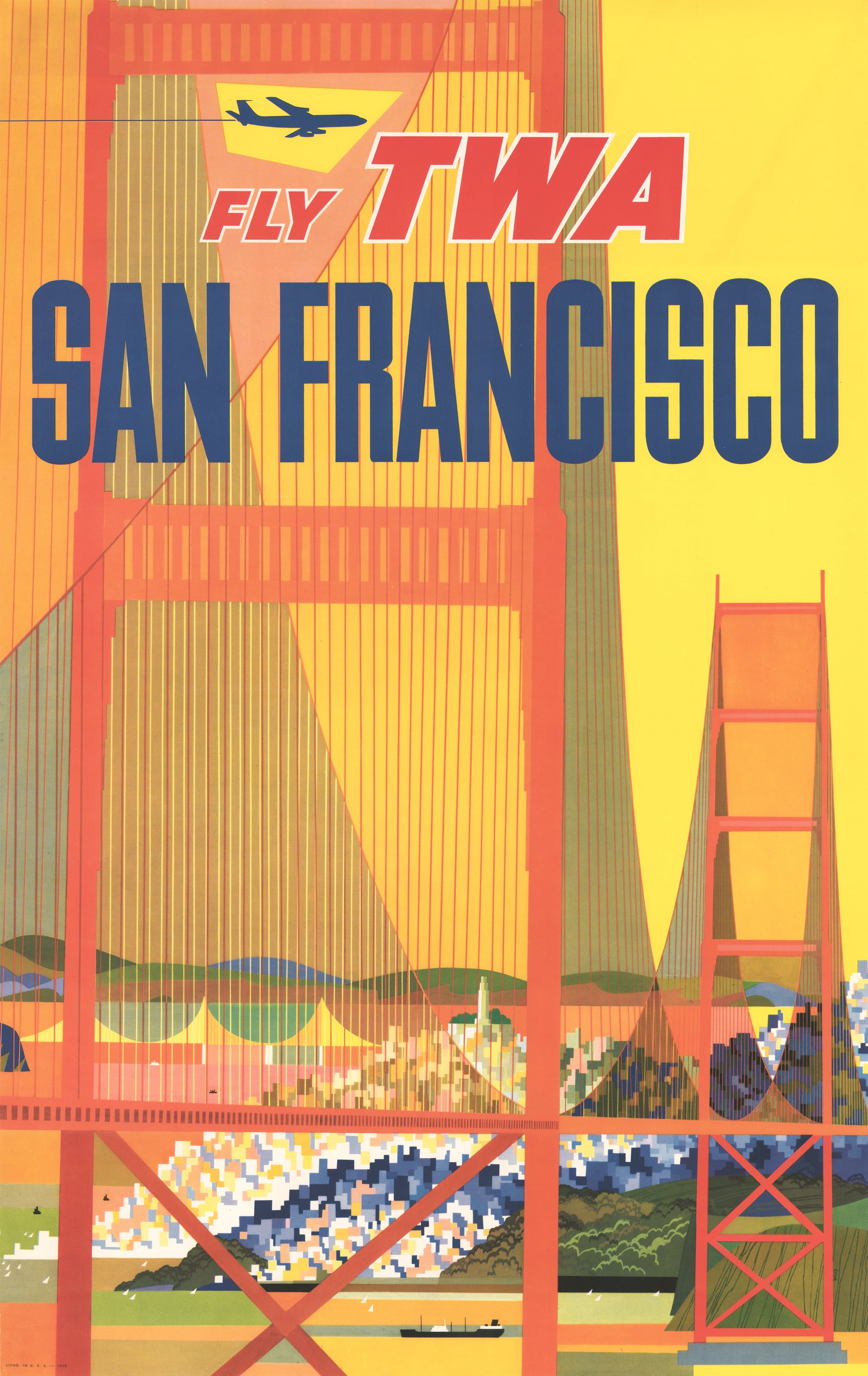 Vintage Travel Poster San Francisco: Fly TWA by: David Klein – the