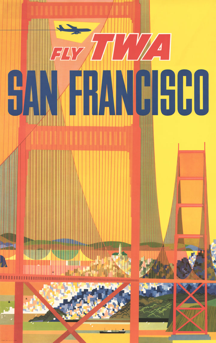 Vintage Travel Poster San Francisco: Fly TWA by: David Klein 