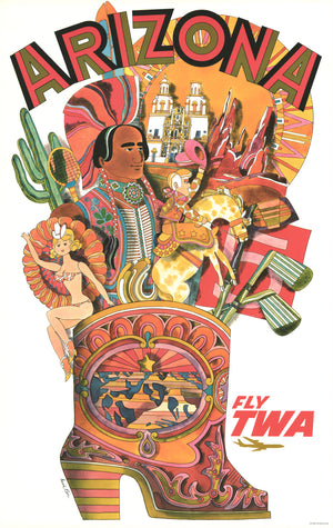 Vintage Travel Poster I Arizona: Fly TWA by David Klein
