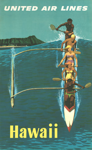 Vintage Travel Poster I Hawaii: United Airlines by: Stan Galli