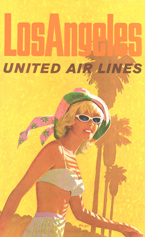 Vintage Travel Poster I Los Angeles: United Air Lines by: Stan Galli