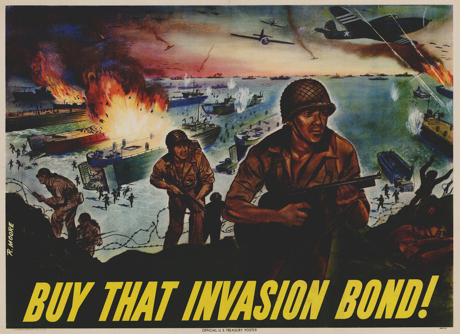 1944 Buy That Invasion Bond! (Men charging hill)