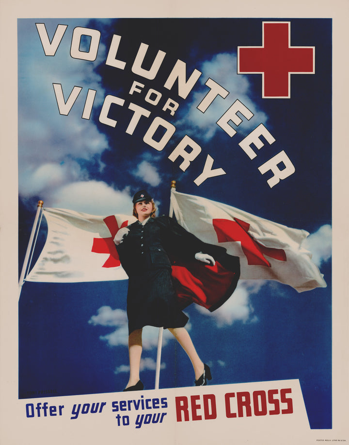 WWII Poster Reprint: Volunteer for Victory - American Red Cross, 1944