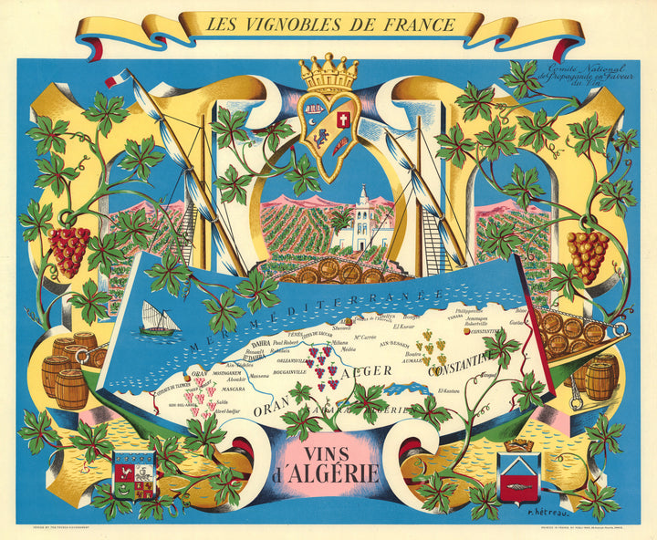 Les Vignobles de France | Vins d'Algerie by Remy Hetreau, 1950