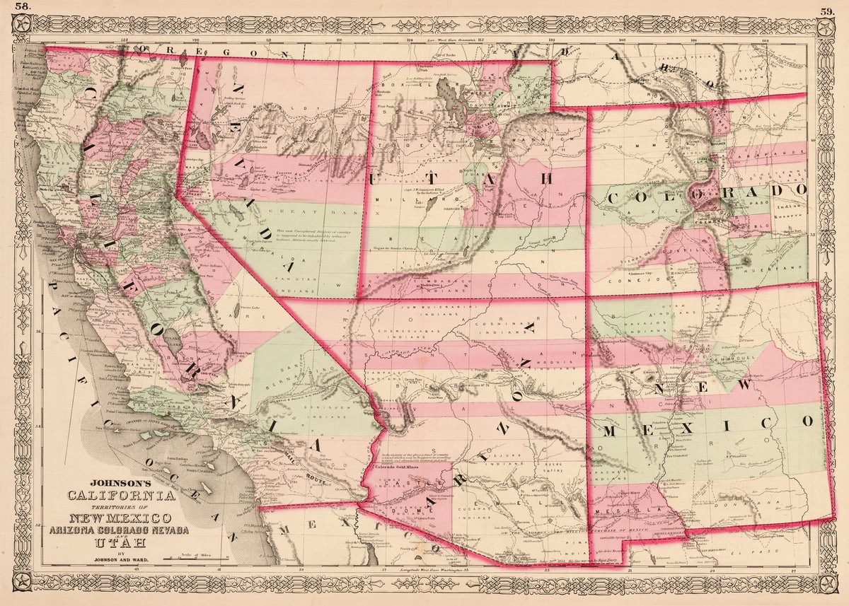 Johnson’s California Territories of New Mexico Arizona Colorado ...