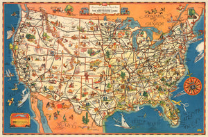 A Good-Natured map of the United States... by: Greyhound 1934 