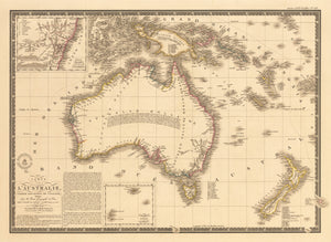 Carte de L’Australie, (Partie Sud-Ouest de L’Oceanie) By: Adrien Hubert Brue Date: 1826