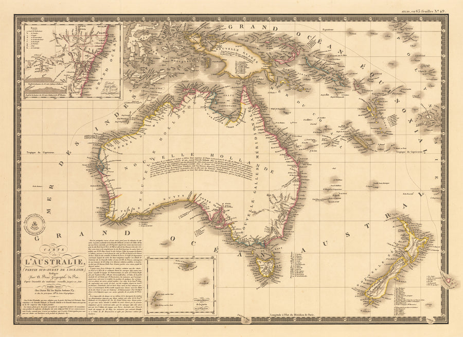 Carte de L’Australie, (Partie Sud-Ouest de L’Oceanie) By: Adrien Hubert Brue Date: 1826