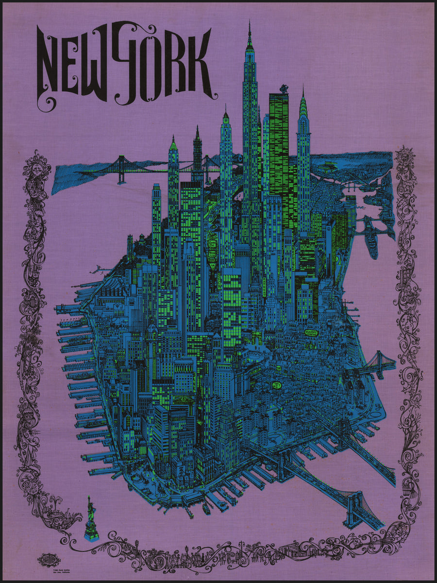 New York by: David Schiller 1968 - Fine Print Reproduction