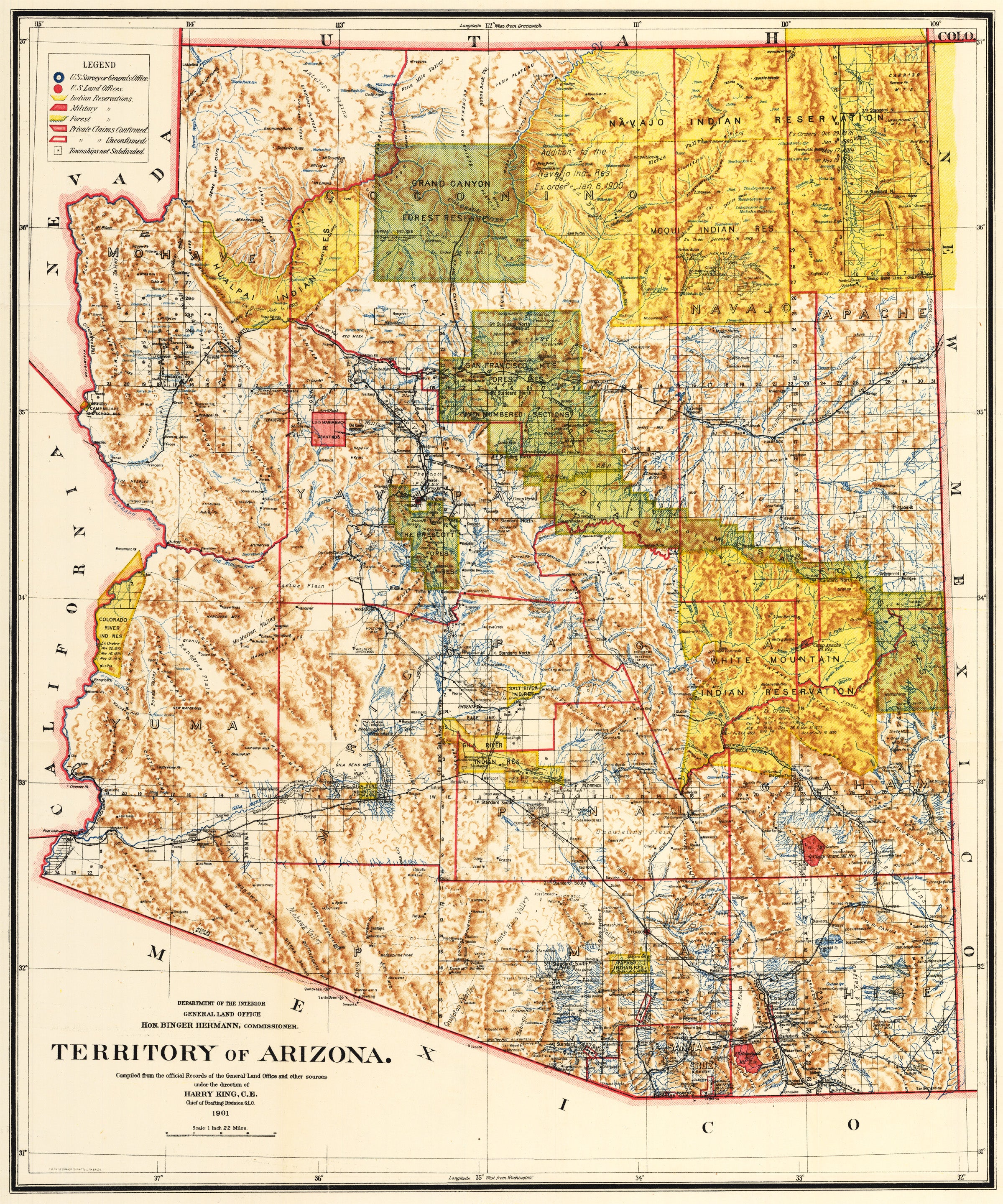 Historic Map : Department of The Interior General Land office Map - St -  Historic Pictoric