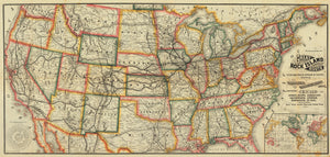 New and Correct Map of the Rock Island Route - Chicago, Rock Island & Pacific Railway By: George F. Cram 1883