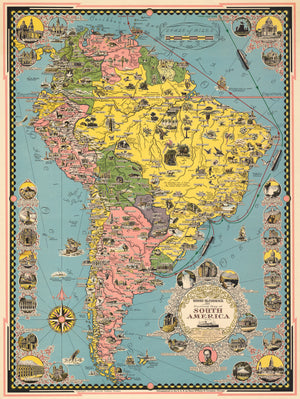 Moore-McCormack Lines Pictorial Map of South America By: Ernest Dudley Chase Date: 1942