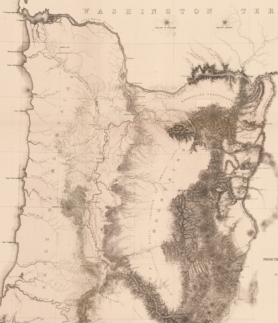 Map No. 2 From the Northern Boundary of California to the Columbia River from explorations and surveys By: Lieuts. R.S. Williamson and H.L. Abbot, 1855