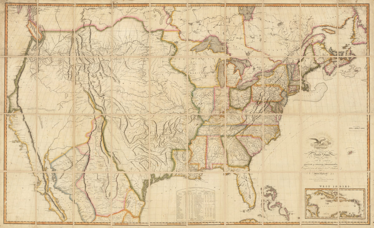 Map of the United States after Lewis & Clark by: John Melish, 1816 ...