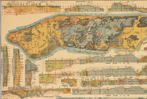1898 Geologic Map and Sections of Manhattan Island State of New York