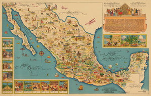 Mapa Ilustrado de la Republica Mexicana By: Miguel Gómez Medina | Fine Print Reproduction