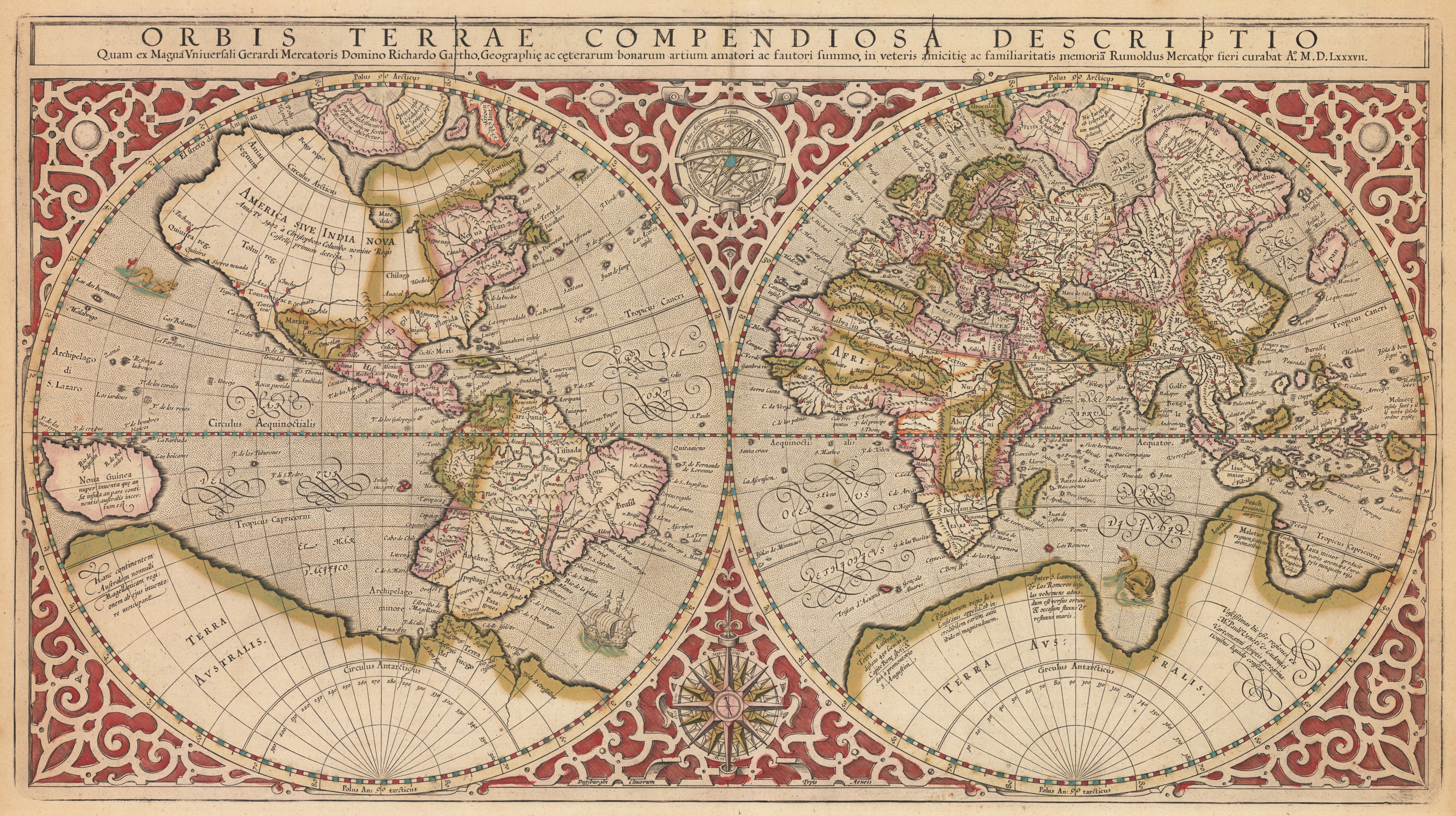 4: Gerard Mercator, World Map (1538), re-engraved by Antonio
