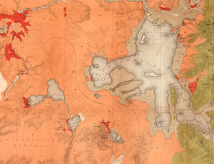 Vintage Map Print: Preliminary Geological Map of the Yellowstone National Park by Ferdinand Hayden, 1878