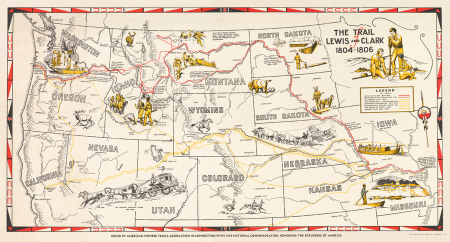 Map of The Trail of Lewis and Clark Fine Print Reproduction – the Vintage  Map Shop, Inc.