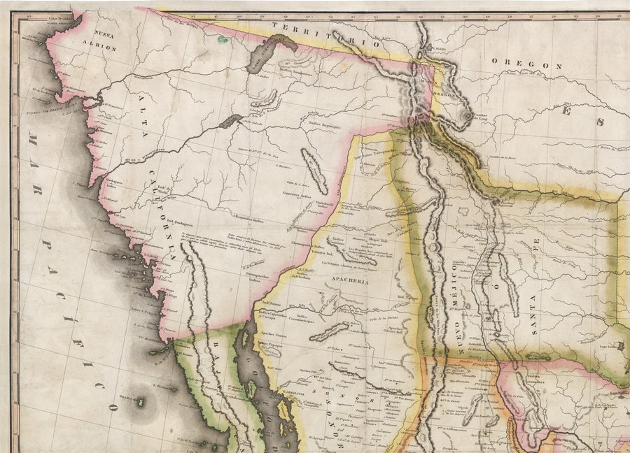 1828 Mappa de los Estados Unidos de Mejico...