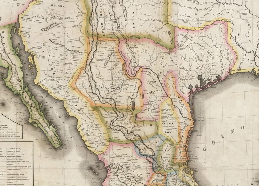 Mappa de los Estados Unidos de Mejico