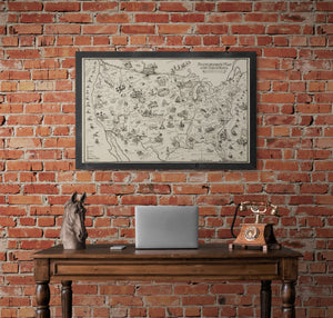 Vintage Wall Decor - Prohibition Theme Bootlegger Vintage Map