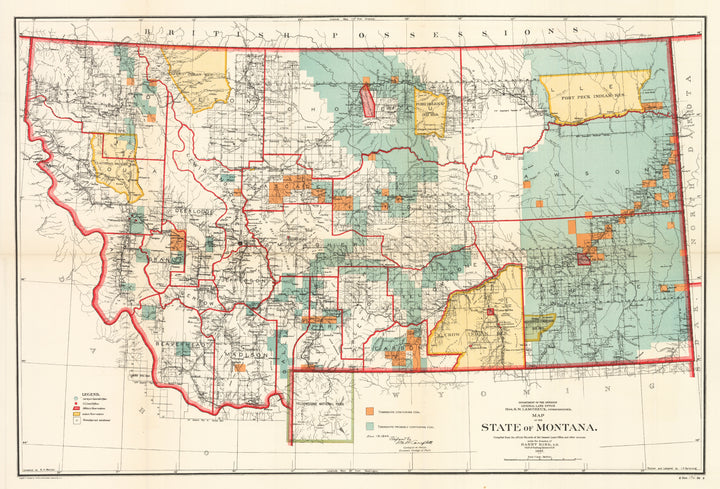 Historic Map of the State of Montana by: General Land Office, 1897
