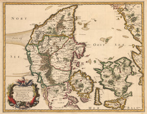 Nort-Iutlande Subdiuisee en ses Quatre Dioeceses; Selande Fuynen ou Fionie Isles et Prouinces du Royaume de Danemarck By: Nicolas Sanson Date: 1679