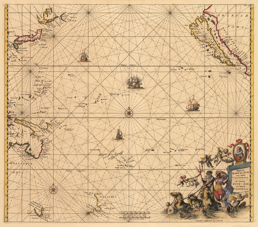 1715 Magnum Mare del Zur Insula California...
