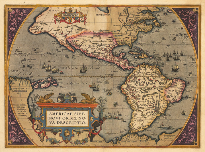 Americae sive Novi Orbis, Nova Descriptio By: Abraham Ortelius 1598