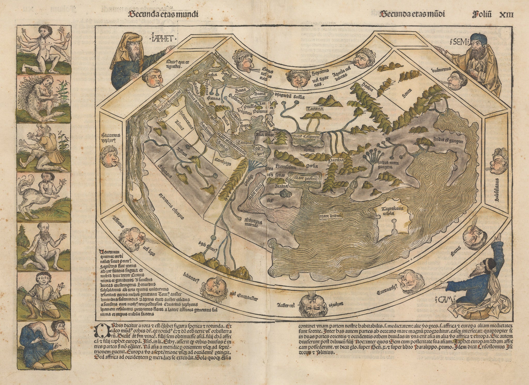 Map : World map 1460 1924, Das ist die Mapa mudi vo alle Land : un  Kungreich wie sie ligend in der gaze Welt , Antique Vintage Reproduction