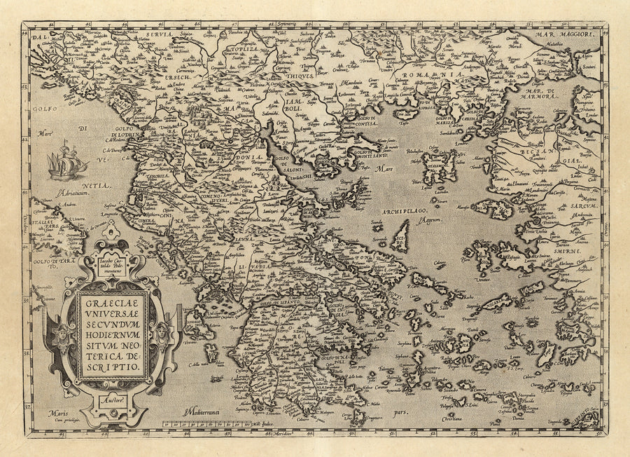 1579 Graeciae Universae Secundum Hodiernum Situm Neoterica descriptio...