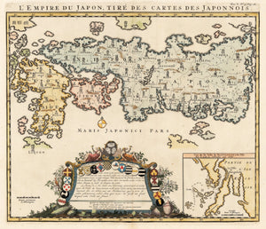 Fin Print Reproduction L'Empire du Japon, tire des cartes des Japonnois By: Henri Abraham Chatelain, 1719 