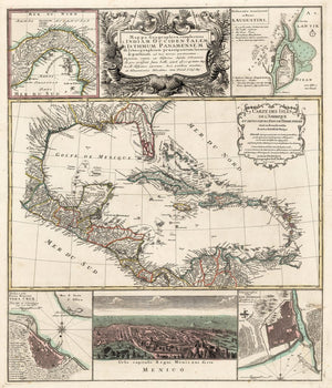 1740 Mappa Geographica, complectens I. Indiae Occidentalem II. Isthmum Panamensem...