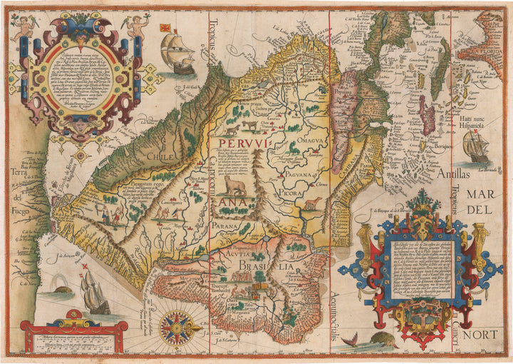 Delineatio Omnium Orarum Totius Australis... By: Jan Huygen Van Linschoten 1596