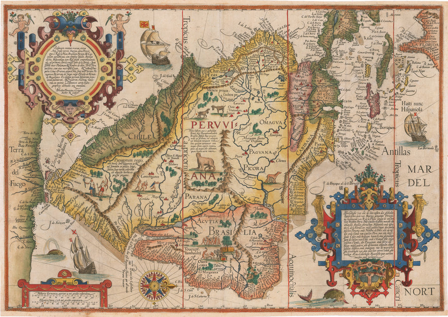 Delineatio Omnium Orarum Totius Australis... By: Jan Huygen Van Linschoten 1596